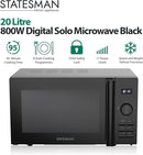 Statesman Solo Digital Microwave, 20 Litre, 800W - Black