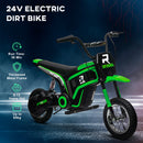 HOMCOM 24V Kids Red Electric Motorbike With Twist Grip Throttle, Music, Horn