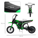 HOMCOM 24V Kids Red Electric Motorbike With Twist Grip Throttle, Music, Horn