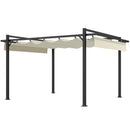 Outsunny Pergola with Retractable Roof and Aluminium Frame - Khaki