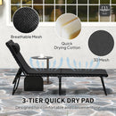 Outsunny Folding Sun Loungers Set of 2, Reclining Sun Bed, Light Grey