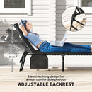 Outsunny Folding Sun Loungers Set of 2, Reclining Sun Bed, Light Grey