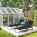 Outsunny Folding Sun Loungers Set of 2, Reclining Sun Bed, Light Grey