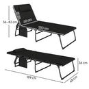 Outsunny Folding Sun Loungers Set of 2, Reclining Sun Bed, Light Grey