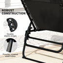 Outsunny Folding Sun Loungers Set of 2, Reclining Sun Bed, Light Grey