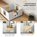 PawHut Dog Whelping Box with Whelping Pad, Adjustable Entrance - White