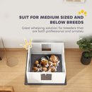 PawHut Dog Whelping Box with Whelping Pad, Adjustable Entrance - White