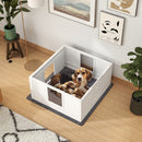 PawHut Dog Whelping Box with Whelping Pad, Adjustable Entrance - White