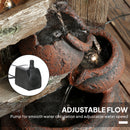 Outsunny 2-in-1 Waterfall Fountain with Birdhouse, Resin Outdoor Fountain