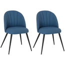 HOMCOM Set of 2 Dining Chairs with Shell Backrest and Padded Seat