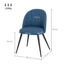 HOMCOM Set of 2 Dining Chairs with Shell Backrest and Padded Seat