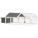 PawHut Wooden Chicken Run with Nesting Box, Openable Roof, for 4-8 Chickens
