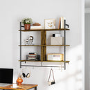 HOMCOM Wall Shelf Unit with 4 Hooks for Living Room