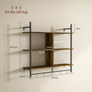 HOMCOM Wall Shelf Unit with 4 Hooks for Living Room