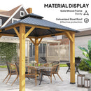 Outsunny 3x(3)M Double-Tier Hardtop Gazebo, Outdoor Patio Shelter, Grey