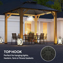 Outsunny 3x(3)M Double-Tier Hardtop Gazebo, Outdoor Patio Shelter, Grey
