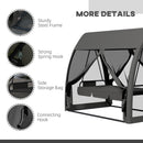 Outsunny Garden Swing Chair Patio Hammock 3 Seater Bench Canopy Lounger Grey
