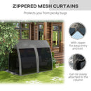 Outsunny Garden Swing Chair Patio Hammock 3 Seater Bench Canopy Lounger Grey