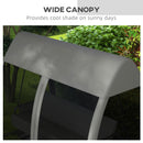 Outsunny Garden Swing Chair Patio Hammock 3 Seater Bench Canopy Lounger Grey