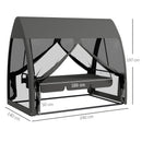 Outsunny Garden Swing Chair Patio Hammock 3 Seater Bench Canopy Lounger Grey