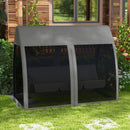 Outsunny Garden Swing Chair Patio Hammock 3 Seater Bench Canopy Lounger Grey