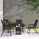 Outsunny 4pcs Rattan Chair Foldable Garden Furniture w/ Armrest