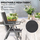 Outsunny 2PCS Folding Chair w/ Breathable Mesh Back and Seat, Light Grey