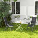 Outsunny 2PCS Folding Chair w/ Breathable Mesh Back and Seat, Light Grey