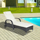 Outsunny Rattan Sun Lounger -  Black