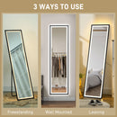 HOMCOM 150 x 40cm Full Length Mirror w/ Adjustable Lights Metal Frame Black