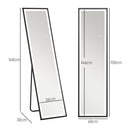 HOMCOM 150 x 40cm Full Length Mirror w/ Adjustable Lights Metal Frame Black