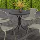 Outsunny Round Garden Table Outdoor Side Table with Steel Frame