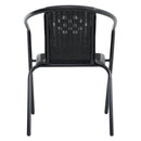 Livingandhome PE Rattan Stacking Garden Chairs Set Of 6
