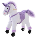 HOMCOM Children's  Ride on Unicorn - Purple and White