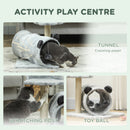 PawHut Cat Tree w/ Scratching Post, Bed, Cat Tunnel, Toy Ball