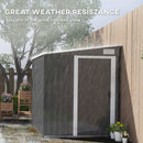 Outsunny 7 x 5FT Garden Shed w/ Foundation Lean to Metal Tool Shed Dark Grey