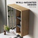 HOMCOM Bathroom Cabinet Wall Mounted Mirror Storage With Shelves Natural