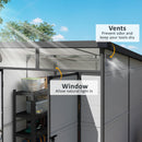 Outsunny 6 x 6ft Plastic Garden Shed with Windows and Air Vents