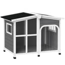 PawHut Wooden Dog Kennel, Dog House with Removable Floor