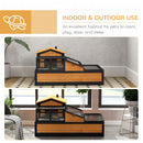 PawHut Wooden Tortoise House Indoor Outdoor w/ Balcony, Tray, Openable Roof