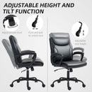 HOMCOM Faux Leather Desk Chair with Tilt Function for Home Office
