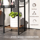 Outsunny 4 Tiered Plant Pot Stand, Metal Plant Shelf For Living Room