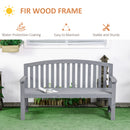 Outsunny 2 Person Garden Bench Wooden Outdoor Furniture with Armrest Grey