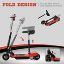 HOMCOM Folding Ride on Powered Scooter w/ Warning Bell for Age 4-14 Years, Red