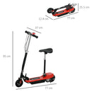 HOMCOM Folding Ride on Powered Scooter w/ Warning Bell for Age 4-14 Years, Red