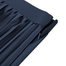 Casual High-Waisted A-Line Pleated Skirt - Blue