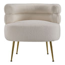 Livingandhome Curved Upholstered Single Sofa Accent Chair