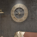 Cottonfy UK Round Wood Grain Metal Wall Clock