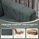 HOMCOM 3 Seater Sofa, Modern Fabric Couch with Channel Tufted
