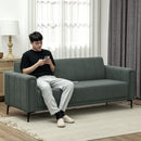 HOMCOM 3 Seater Sofa, Modern Fabric Couch with Channel Tufted
